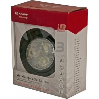 LED darbo žibintas apvalus 36W, 4000lm, 10-30V, Ø 119mm, 3 LED LA10415 5