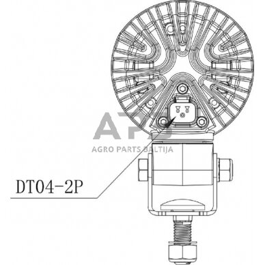 LED darbo žibintas apvalus 40W, 4000lm, 10/30 V, 84x126x71.8mm, 4 LED, LA10551SP 5