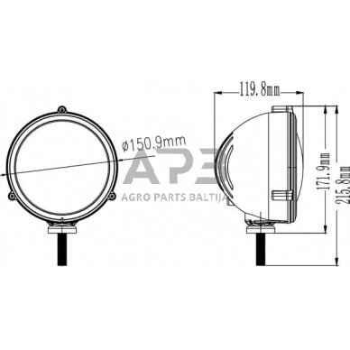 LED darbo žibintas apvalus 72W, 5040lm, LA10427 6