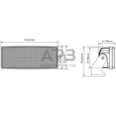 LED darbo žibintas stačiakampis 42W, 3800lm, 10/30V, 140.2x41.8x57.2mm, LA10048 5