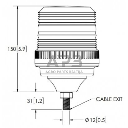 LED oranžinis švyturėlis 12/24V Britax EB5011A 2