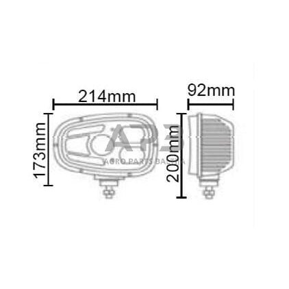 LED priekinis žibintas dešinys 55W, 12-24V, 214x172x110mm LA10214 3