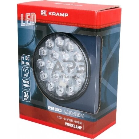 LED darbo žibintas apvalus 36W, 2850lm, 10/30V, Ø 113.9mm, 18 LED LA10046 3