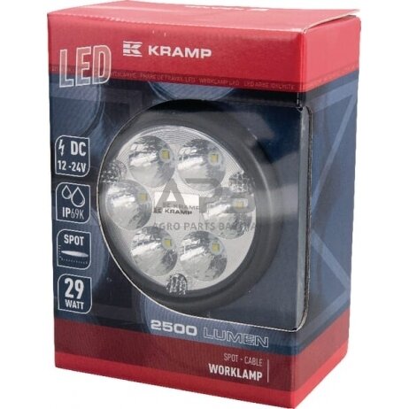 LED darbo žibintas apvalus 29W, 2500lm, 10/30V, Ø 117mm, 6 LED LA10014 2