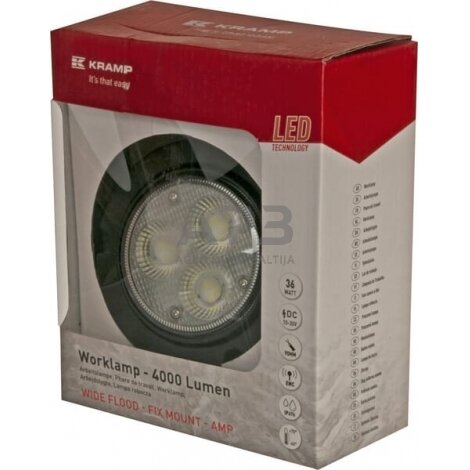 LED darbo žibintas apvalus 36W, 4000lm, 10-30V, Ø 119mm, 3 LED LA10415 5