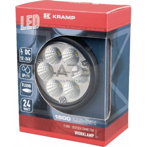 LED darbo žibintas apvalus 24W, 1500lm, 10/30V, Ø 117mm 6 LED LA10007 5