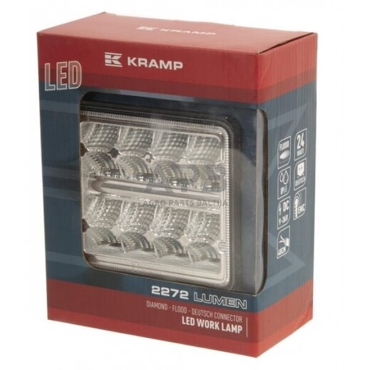 LED darbo žibintas kvadratinis 24W, 2272lm, 9/36V, 139x48.5x128mm,16 LED LA10096 3