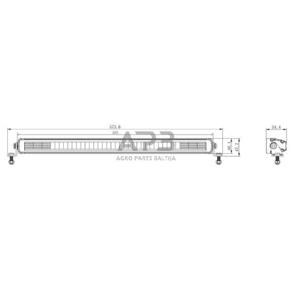 LED Bar žibintas 105W, 8820lm, 12/24V, balta/oranžinė, 522x40x54mm 21 LED, E-BOOST LA10821 2