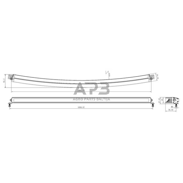 LED Bar žibintas 210W, 17640lm, 12/24V, balta/oranžinė, 1007.1x40x54.4mm 42LED, E-BOOST LA10826 1