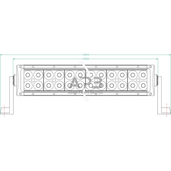 LED Bar žibintas 300W, 25500lm, 12/24V, balta, 1320.8x79.5mm, kabelis, 100 LED LA10304 6