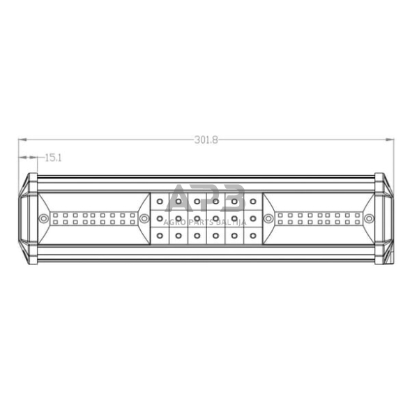 LED Bar žibintas 81W, 7290lm, 12/24V, balta, 301.8x89mm, kabelis, 54 LED LA10301 6