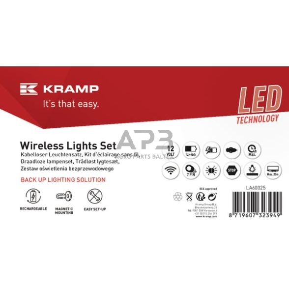 LED bevielis priekabos žibintų komplektas 12V, 9-15V LA60025 4