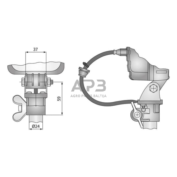 LED darbinio žibinto adapteris su AMP jungtimi LA10040 1