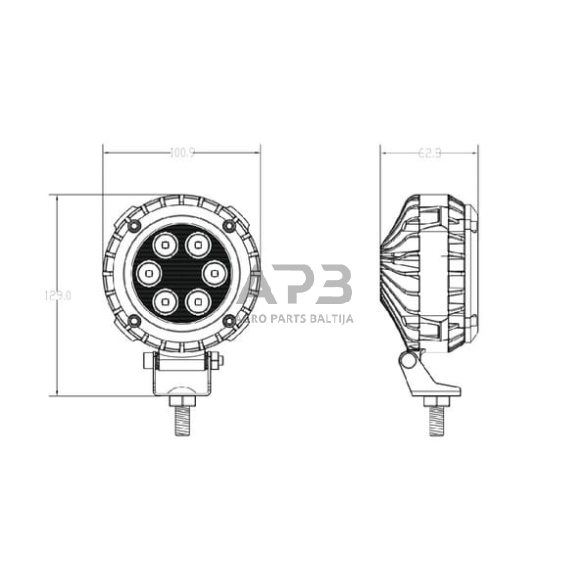 LED darbo žibintas apvalus 21W 2000lm LA10510 4