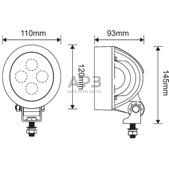 LED darbo žibintas apvalus 40W, 4500lm, LA10416G 5