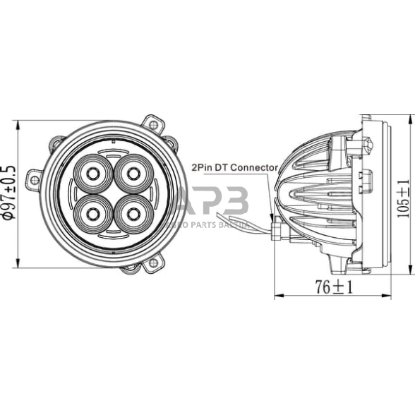 LED darbo žibintas apvalus 40W, 4800lm, LA10428 5