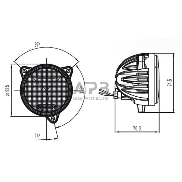 LED darbo žibintas apvalus 40W, 4800lm, LA10429 6