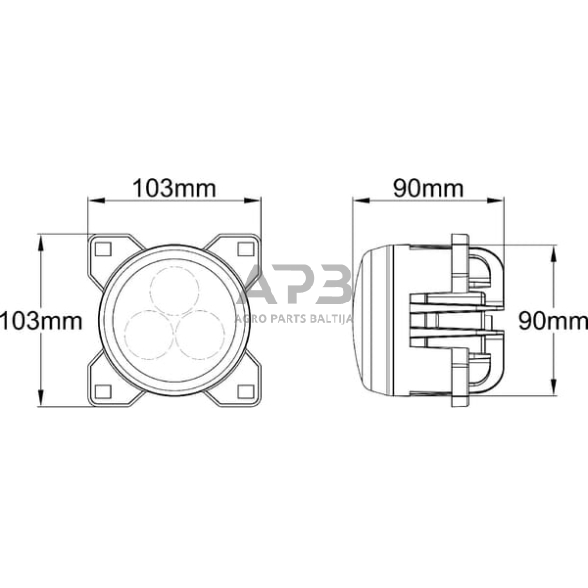 LED darbo žibintas apvalus 42W, 4200lm, LA10447 6