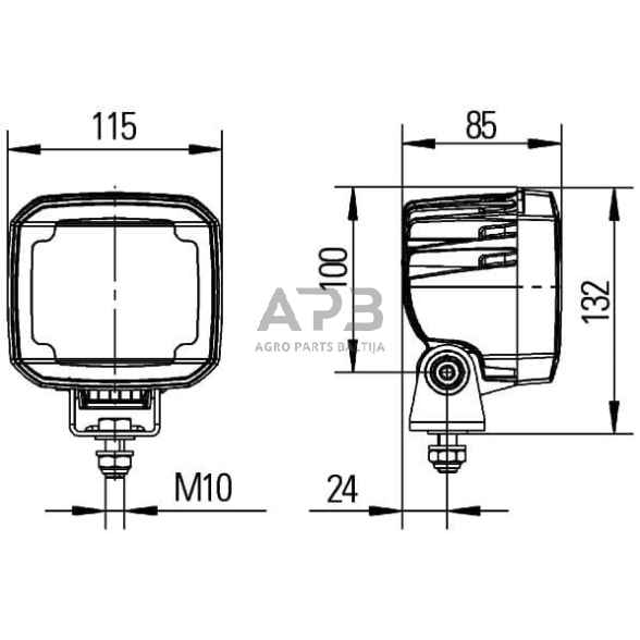 LED darbo žibintas kvadratinis 12/24V, Hella 1GA995606011 6