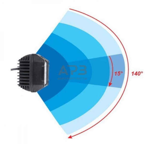 LED darbo žibintas kvadratinis 22.5W, 2850lm, 10/30V, 89x73x97mm, LA10094 1