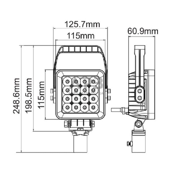 LED darbo žibintas kvadratinis LA10446 4