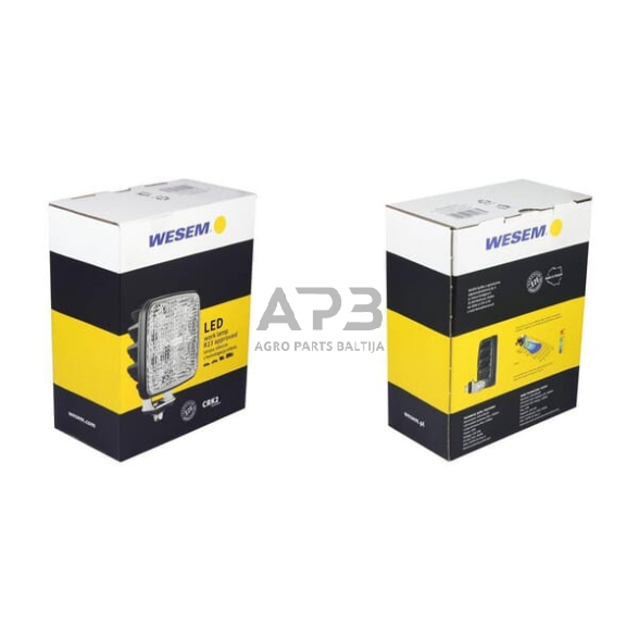 LED darbo žibintas kvadratinis R23, 22W, 1600lm, 12-24V, 129x105x50mm, Wesem CRK2C5490002 2