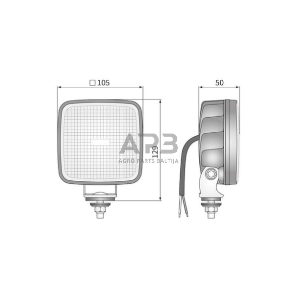 LED darbo žibintas kvadratinis R23, 22W, 1600lm, 12-24V, 129x105x50mm, Wesem CRK2C5490002 4