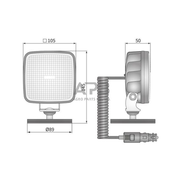 LED darbo žibintas kvadratinis R23, 22W, 1600lm, 12-24V, 145x105x50mm, Wesem CRK2B5429002 3