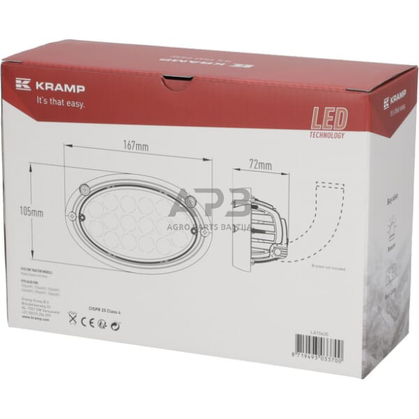 LED darbo žibintas ovalus 24W, 3220lm, LA10430 5