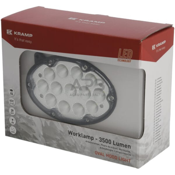 LED darbo žibintas ovalus 39W, 3500lm, 10/30V, 138x93x69mm, 13 LED LA10600 4