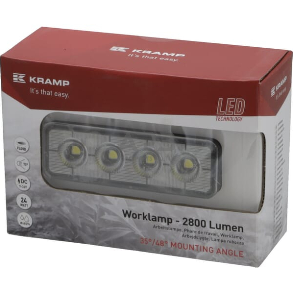 LED darbo žibintas stačiakampis 24W, 2800lm, 9-36V, 130x42x42mm, LA10526 2