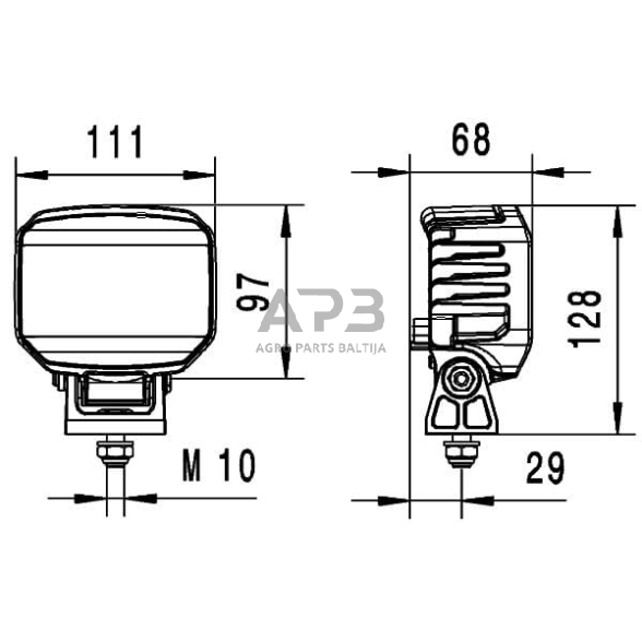 LED darbo žibintas stačiakampis 26W, 1850lm, 12/24V, 6 LED, Hella 1GA996488011 6