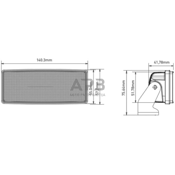 LED darbo žibintas stačiakampis 42W, 3800lm, 10/30V, 140.2x41.8x57.2mm, LA10048 5