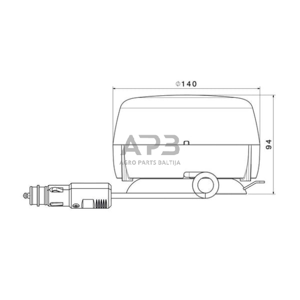 LED oranžinis švyturėlis 11W, 9-32V, Ø 140mmx 94mm, ATLAS Vignal 212520 1