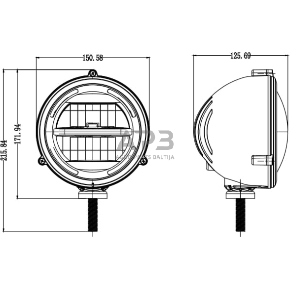 LED priekinis žibintas 10-30V, Ø150mm, LA80045 6