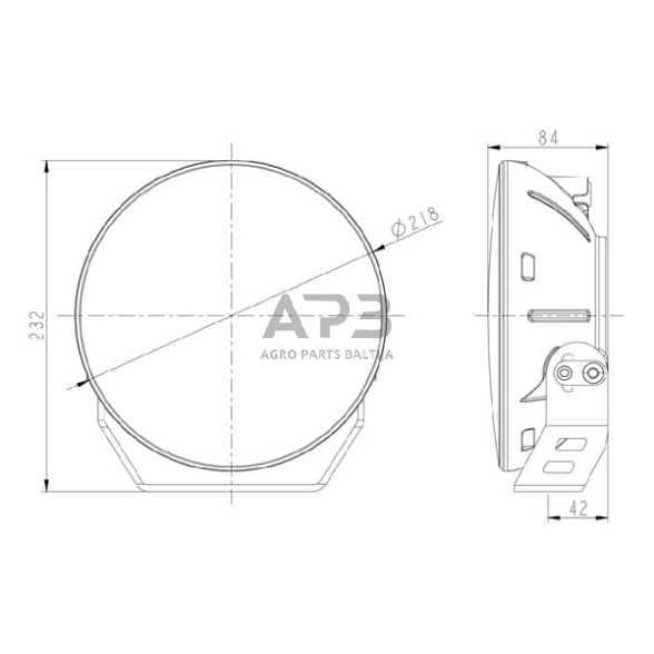 LED priekinis žibintas 120W, 9-36V, Ø218mm, LA80041 4