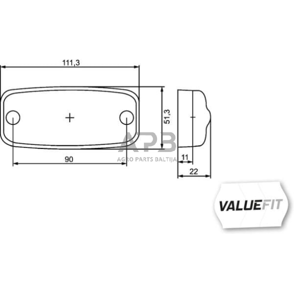 LED žymeklio lemputė, stačiakampis, 9/30V, raudona, 111x20x51mm, 3 LED, Hella ValueFit 2TM357008021 6