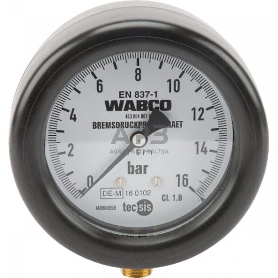 Manometras Wabco 100mm / 16 bar 4530040210