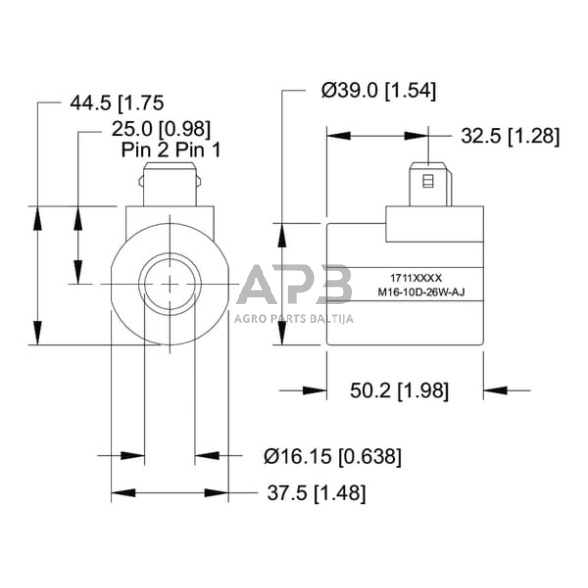 Magnetinė ritė, 12VDC, M16, AJ, SD9M1612D26WAJ 5