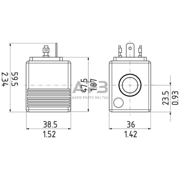 Magnetinė ritė 24 V DC M19P 22 W, M19P24D09ADN 2