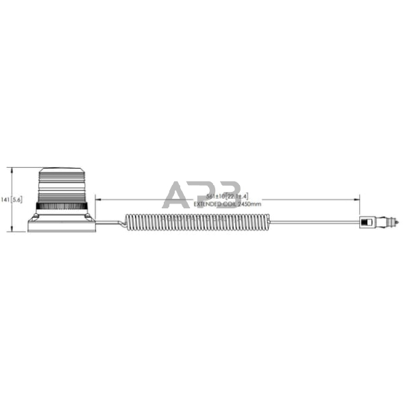 Magnetinis LED oranžinis švyturėlis 12/24V Britax EB5013A 2