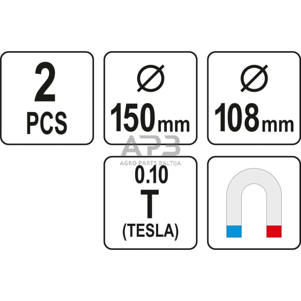 Magnetinių indų rink.(2vnt) Ø108/150mm 2