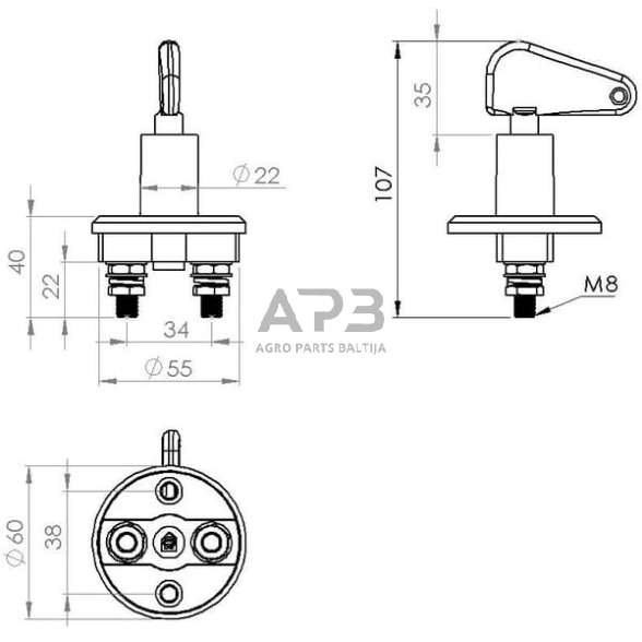 Masės išjungėjas 12/24V, 150A/500A SW10005KR 4