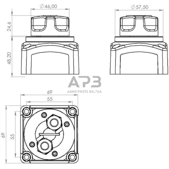 Masės išjungėjas M10, 12/24V, 300A/1000A SW10006KR 3