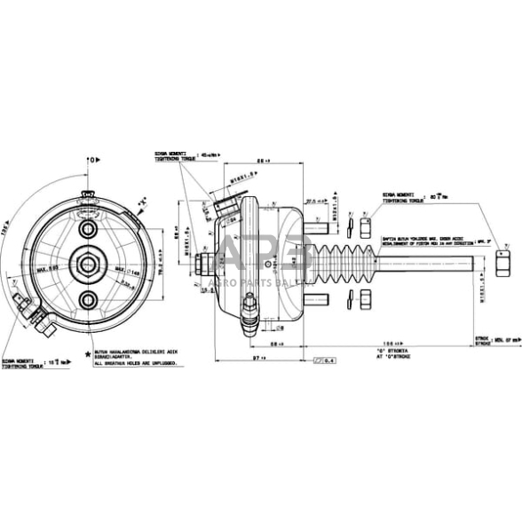 Membraninis cilindras Haldex 12 123120002 2