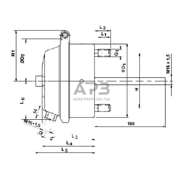 Membraninis cilindras Wabco 16 4231049000 1