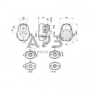 Multiplikatorius, kampinis reduktorius Brorelli GBR20ST433 GBR-20-ST-4-0