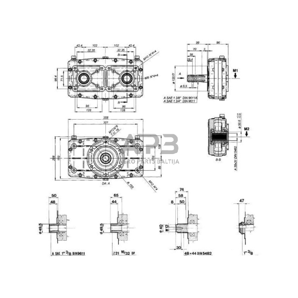 Multiplikatorius, kampinis reduktorius Brorelli GBF30D138 GBF-30-D-1-3.8 1