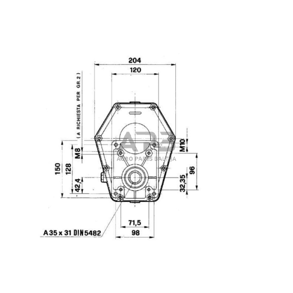 Multiplikatorius, kampinis reduktorius Brorelli GBF30S125 GBF-30-S-1-2.5 (M/Gr3) 3