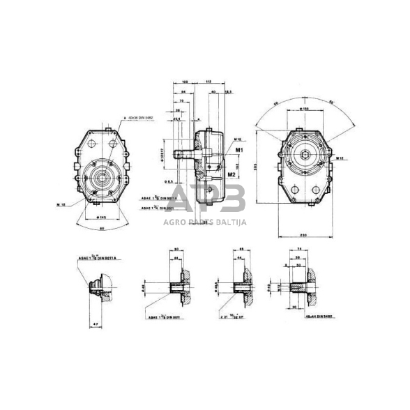 Multiplikatorius, kampinis reduktorius Brorelli GBU35S130 GBU-35-S-1-3.0 (AS) 1